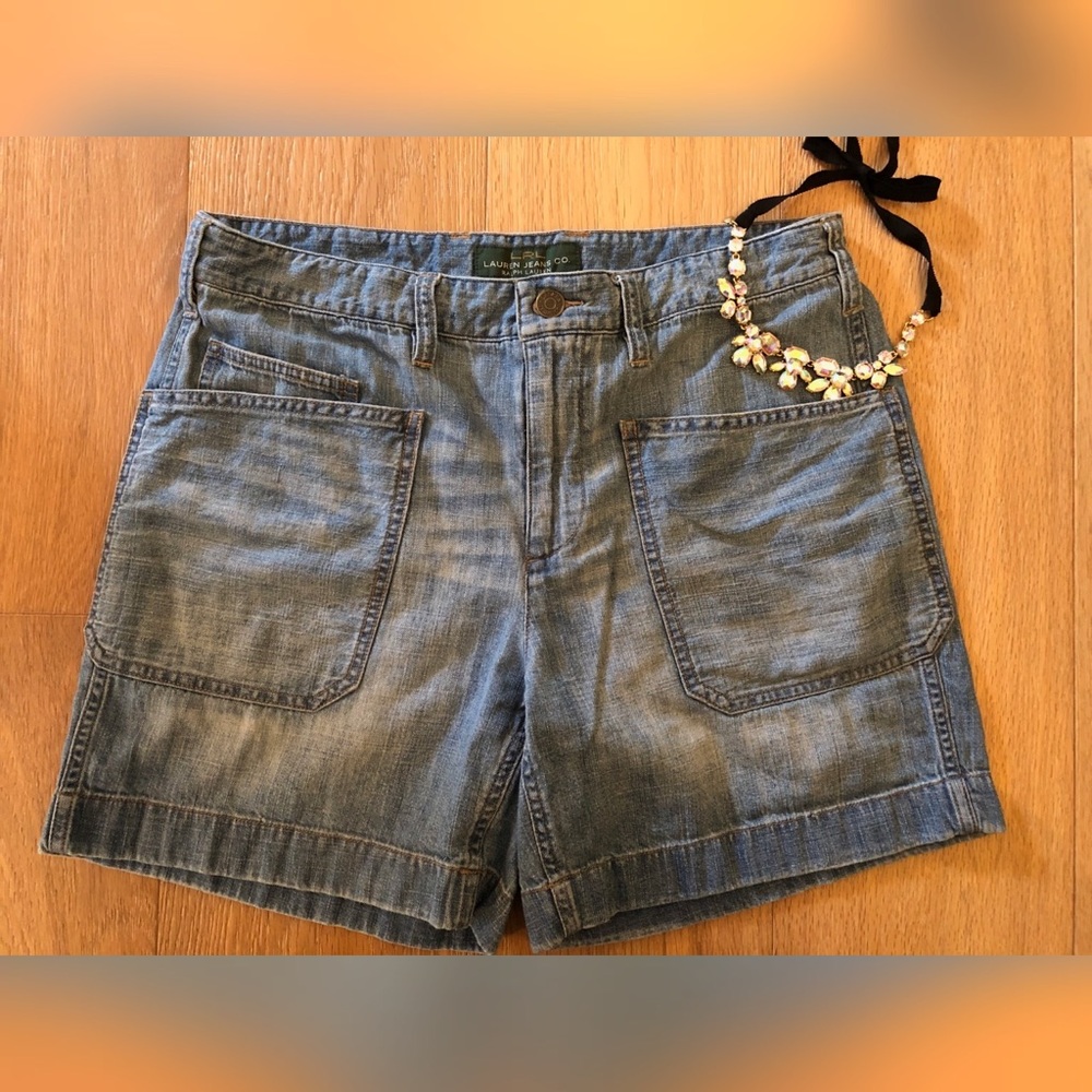 RALPH LAUREN High-Waisted Denim Jeans Shorts EUC
